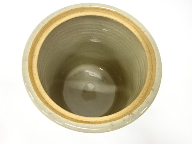  赤膚山焼　松斎造　梅の絵　水指（保護箱付）